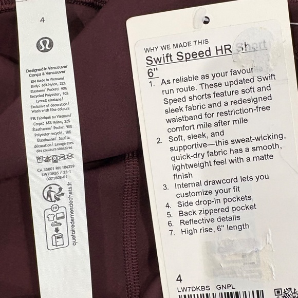 Lululemon Swift Speed High-Rise Short 6" Goodnight Plum - Picture 10 of 10